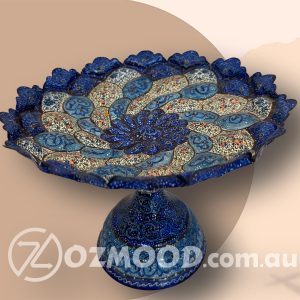 Handcrafted Enamel Nut Bowl with Stand