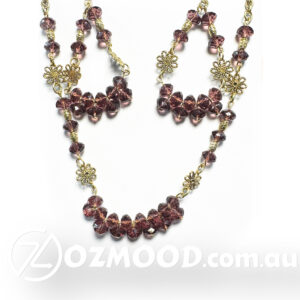 Crystal Bead Necklace and Earrings